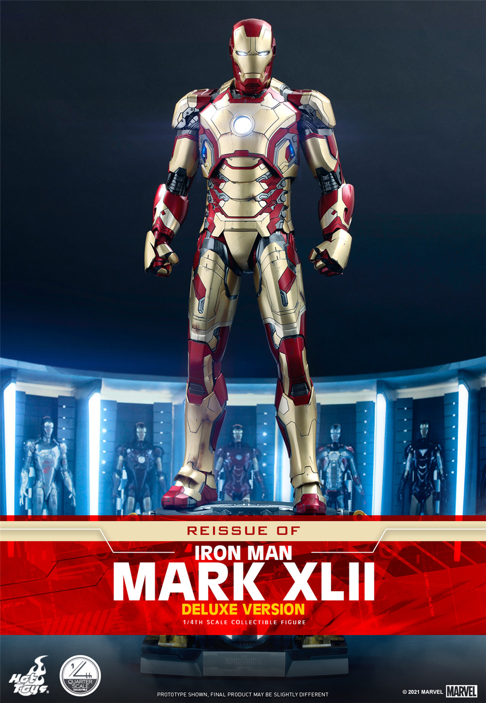 Hot Toys宣布《鋼鐵俠3》鋼鐵俠MARK 42 1:4比例珍 *** 偶 (豪華版本) 重啟