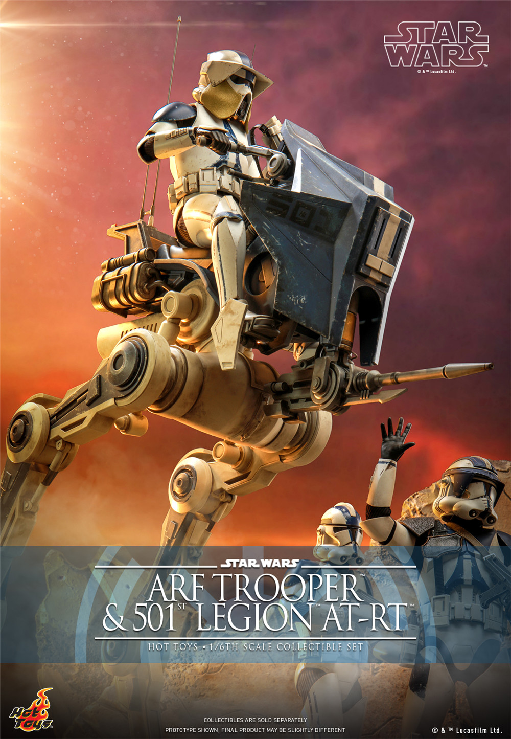 Hot Toys發(fā)布《星球大戰(zhàn)：克隆人戰(zhàn)爭》先進(jìn)偵察部隊(duì)士兵 & 501軍團(tuán)AT-RT 1:6套裝